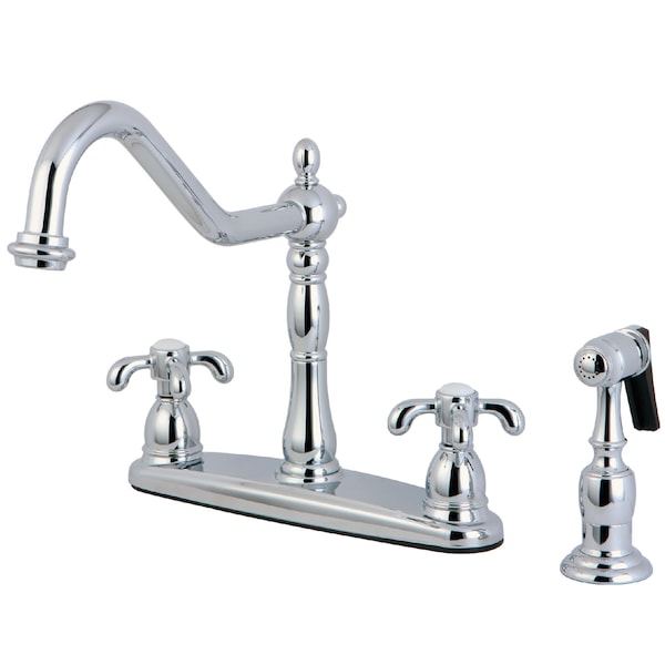 French Country Centerset Kitchen Faucet, Chrome